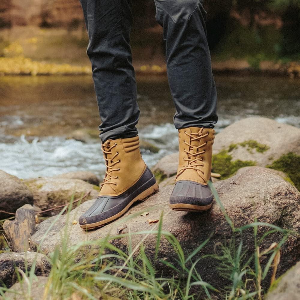 imageALEADER Mens Classic Duck Boots Insulated Waterproof Winter Snow Boots