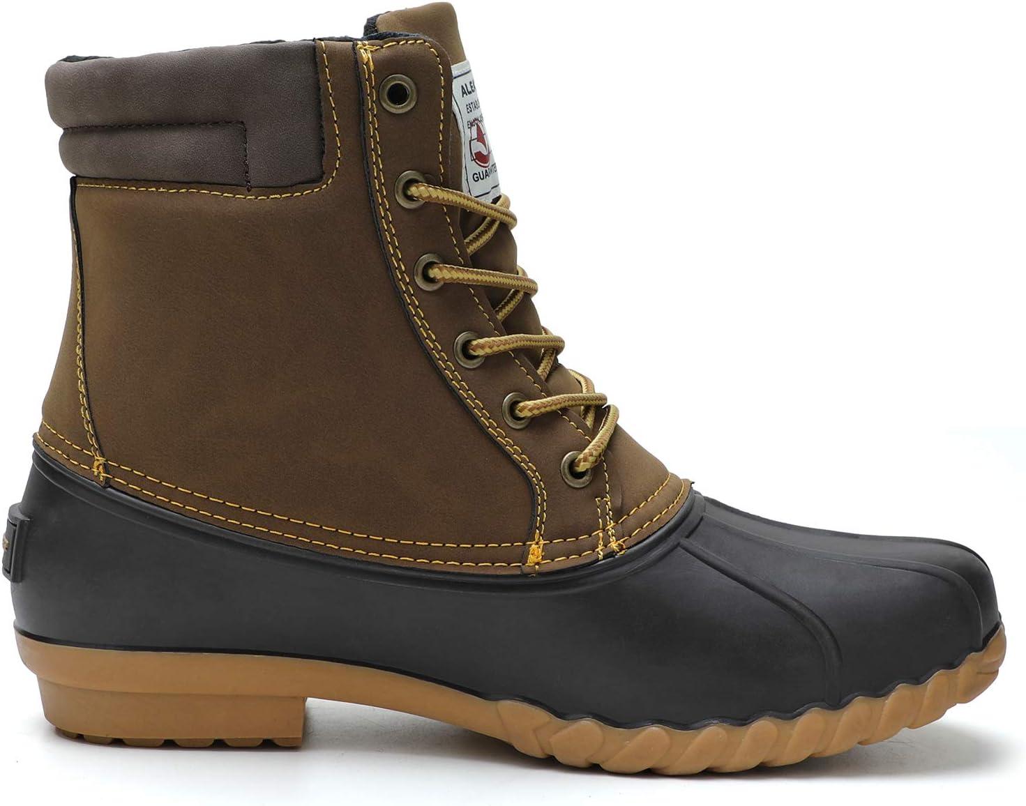 imageALEADER Mens Duck Boot Waterproof Shell Fur Lined Insulated Winter Snow BootBrownTan