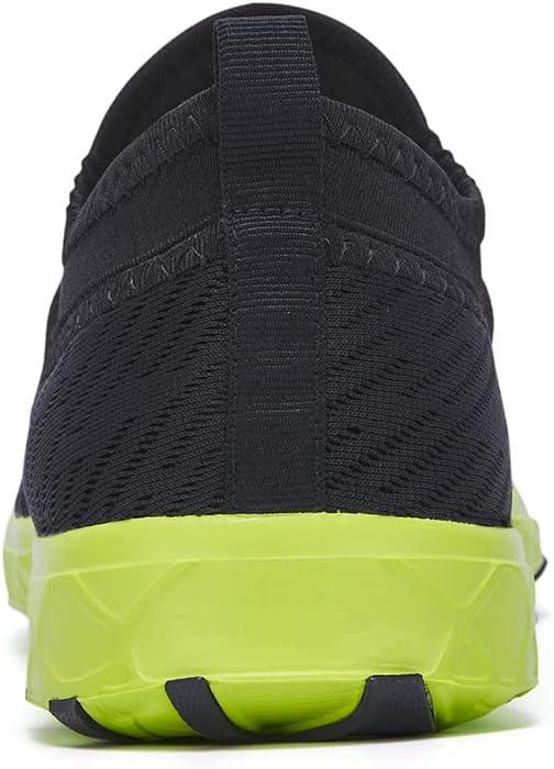 imageALEADER Mens Quick Drying Aqua Water Shoes1BlackLime