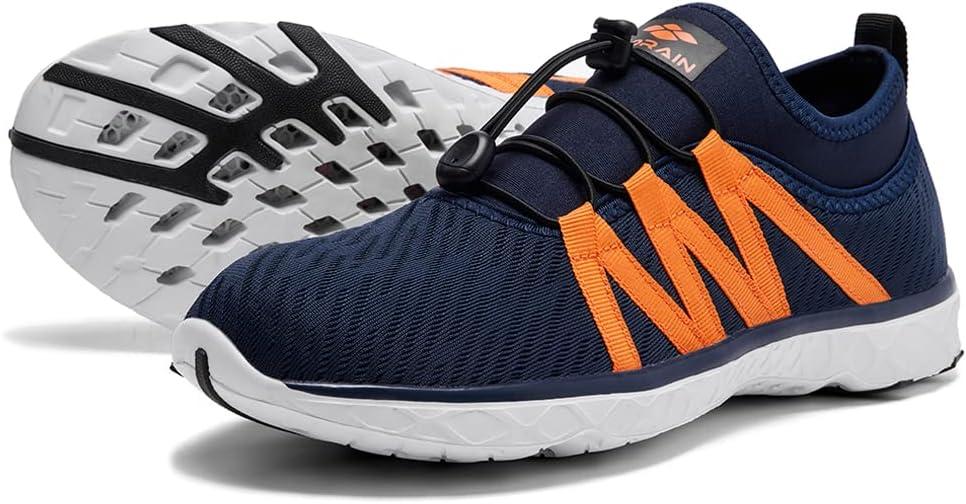 imageALEADER Mens Quick Drying Aqua Water Shoes1NavyOrange