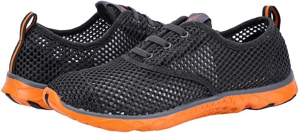 imageALEADER Mens Quick Drying Aqua Water ShoesCGrayOrange