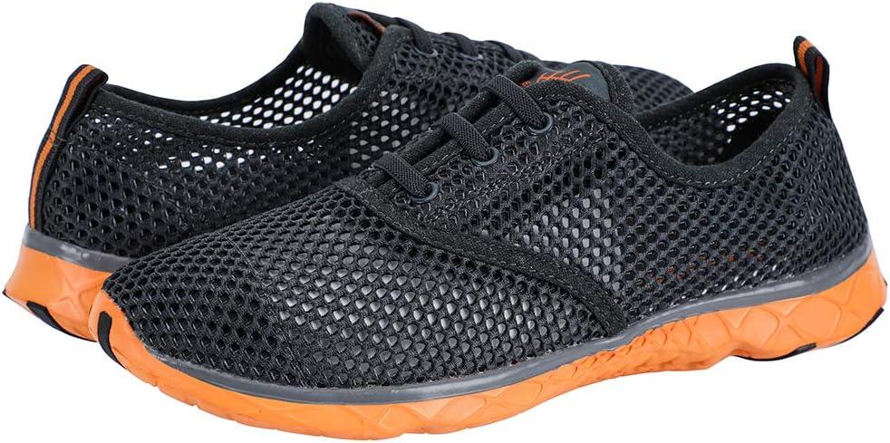 imageALEADER Mens Quick Drying Aqua Water ShoesCGrayOrange