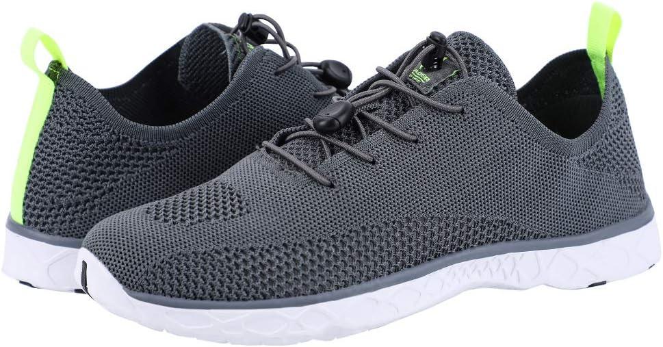 imageALEADER Mens Quick Drying Aqua Water ShoesDark GrayGreen