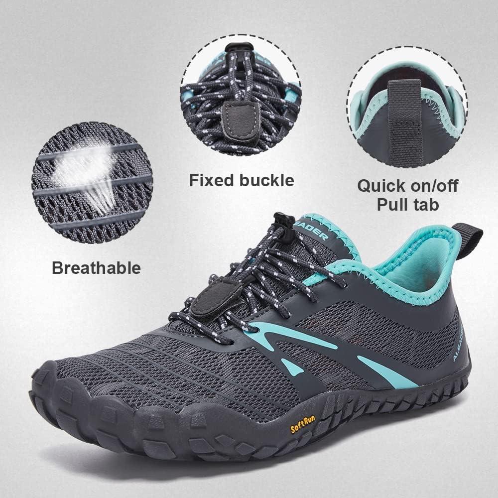 imageALEADER Womens Barefoot Trail Running Shoes Minimalist Wide Toe Zero Drop