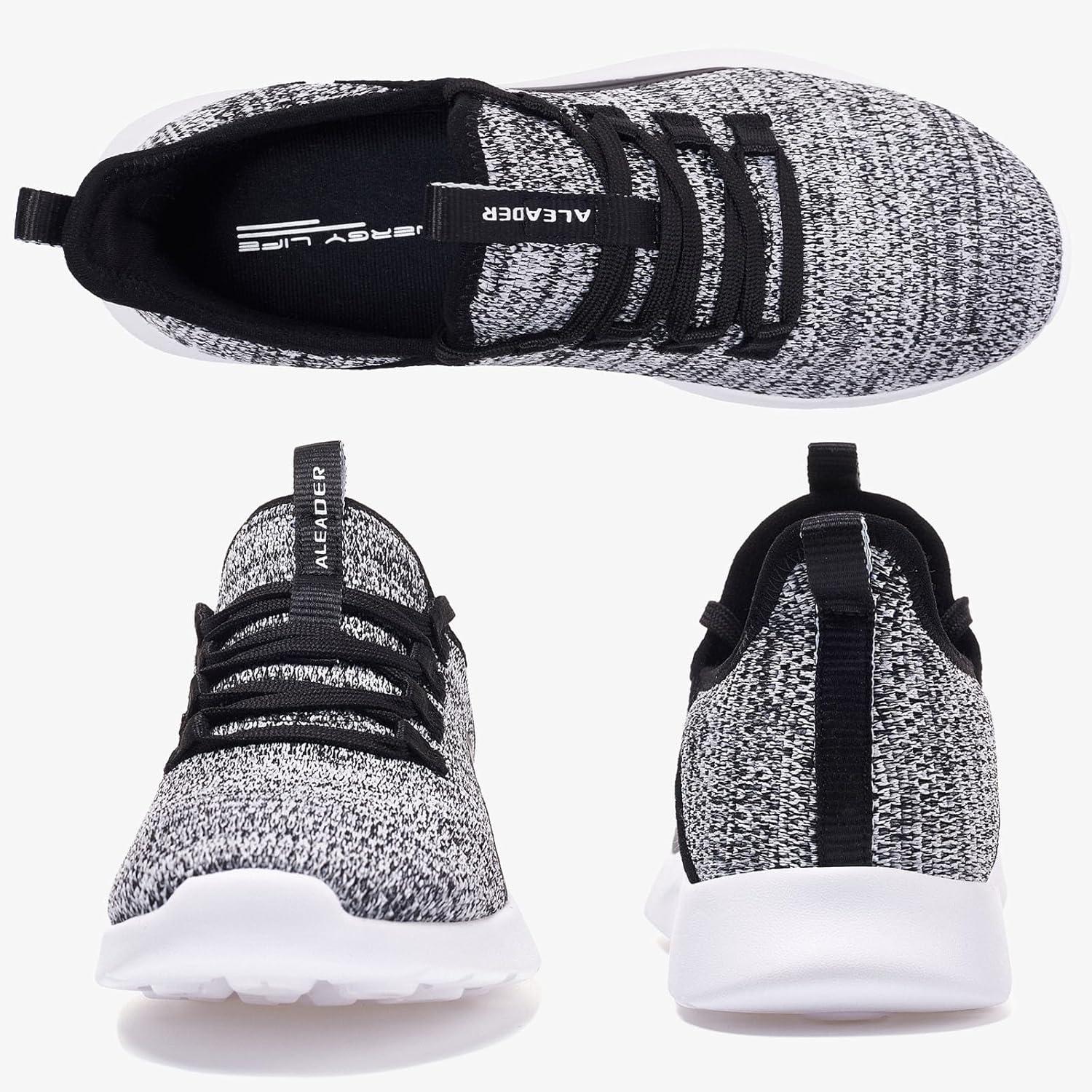 imageALEADER Womens Energycloud Lightweight Slip On Walking Running ShoesBlack Gray