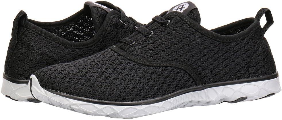 imageALEADER Womens Lightweight Aqua Water Shoes Slipon Quick Drying Swim ShoesDBlack Stylish