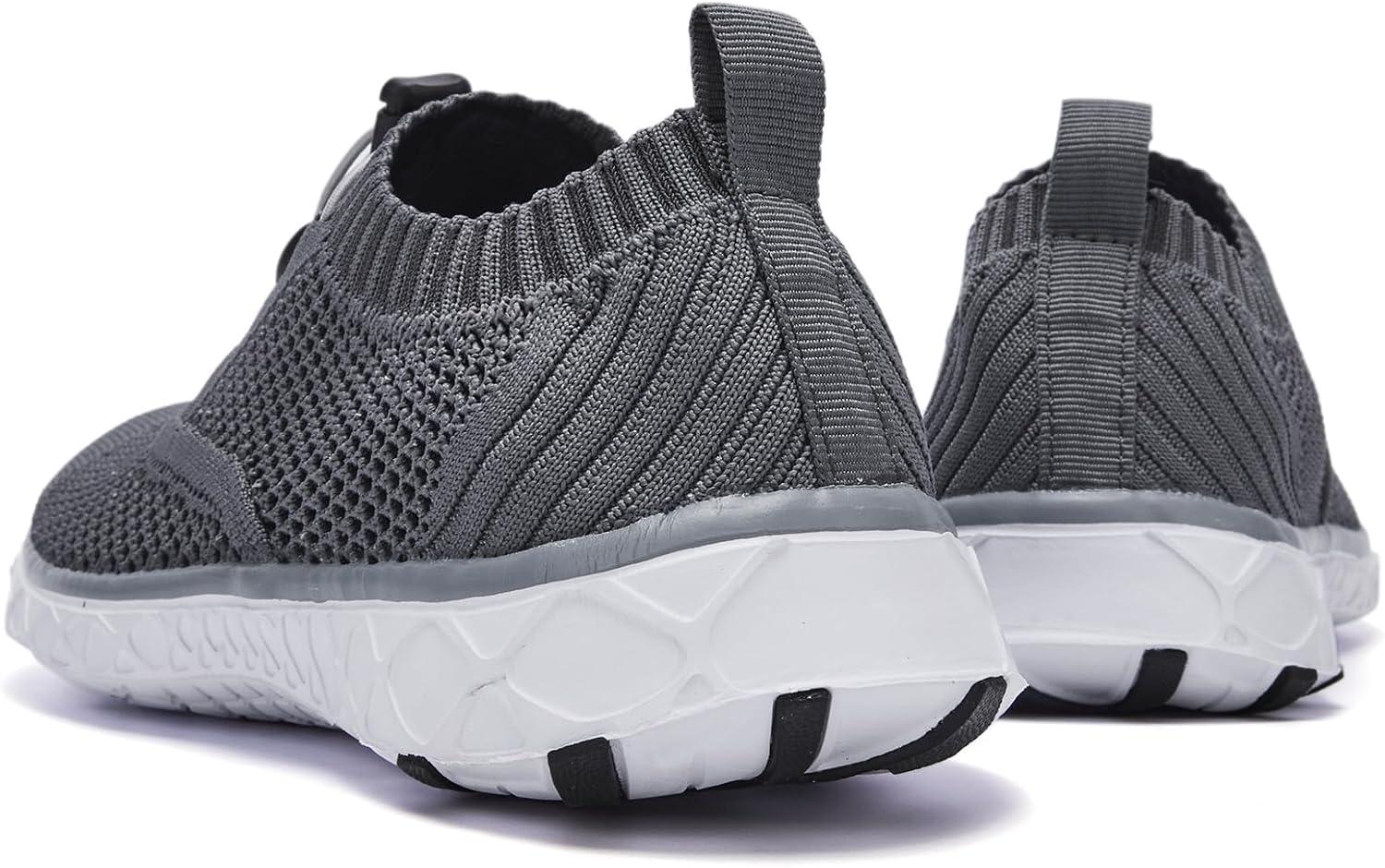 imageALEADER Womens Lightweight Aqua Water Shoes Slipon Quick Drying Swim ShoesDark Gray