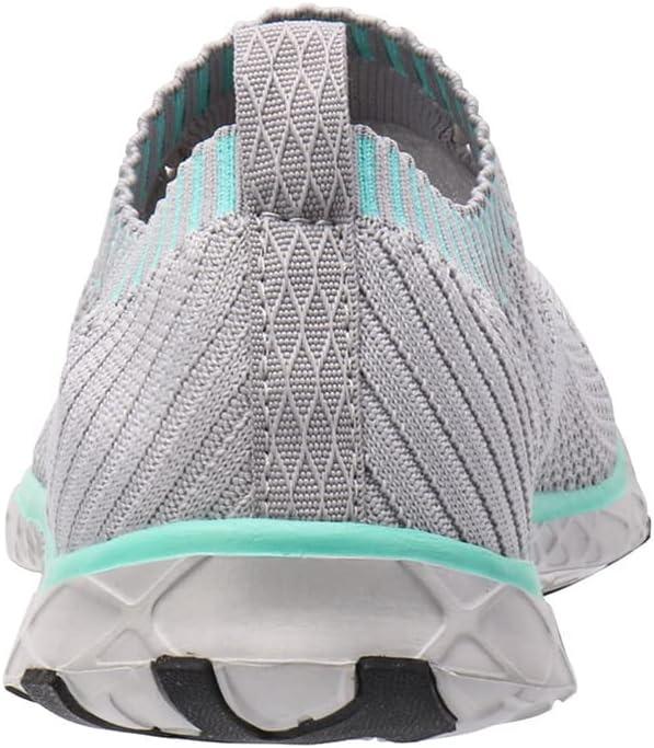 imageALEADER Womens Lightweight Aqua Water Shoes Slipon Quick Drying Swim ShoesGrayAqua Sky