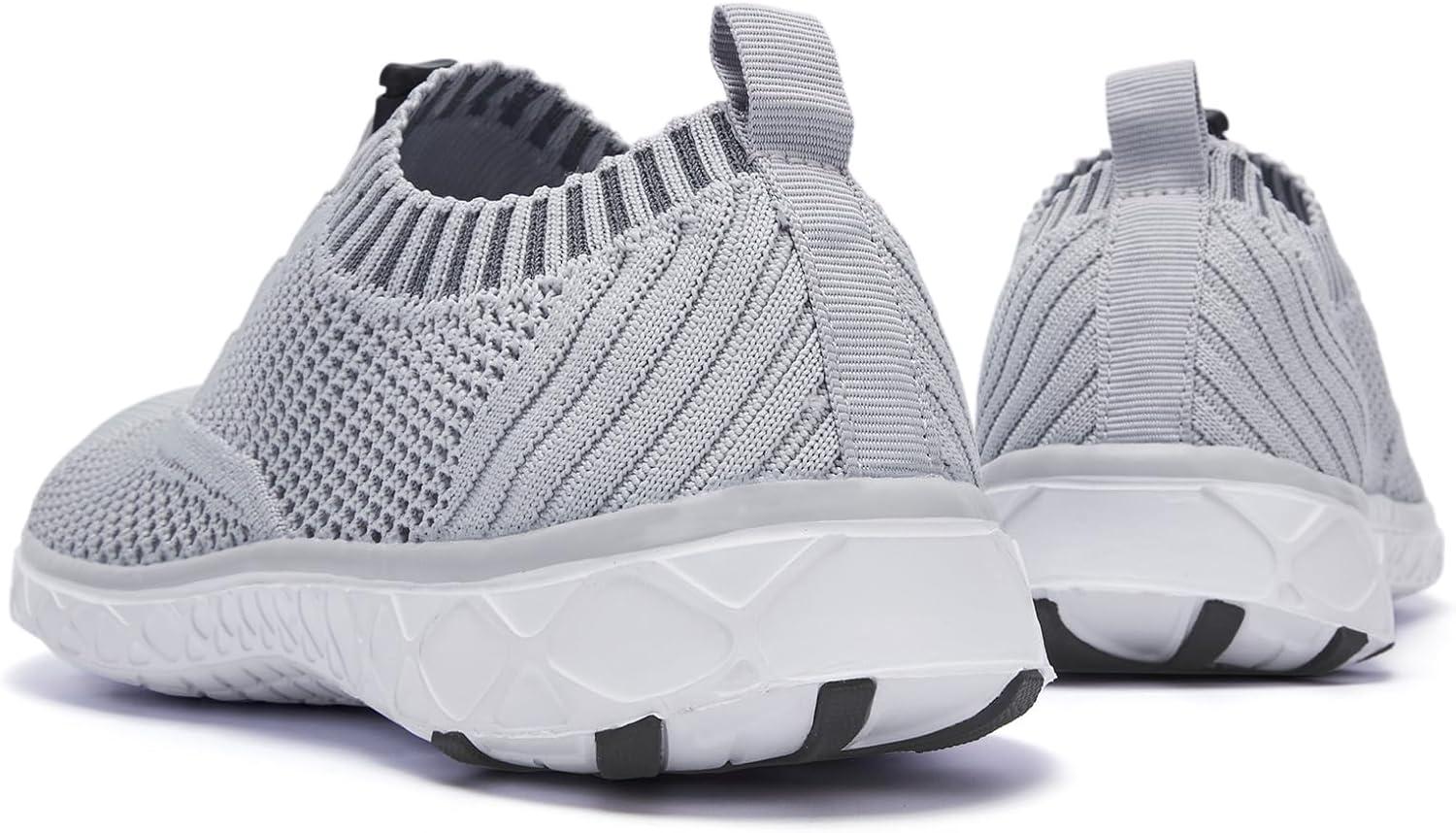 imageALEADER Womens Lightweight Aqua Water Shoes Slipon Quick Drying Swim ShoesLight Gray