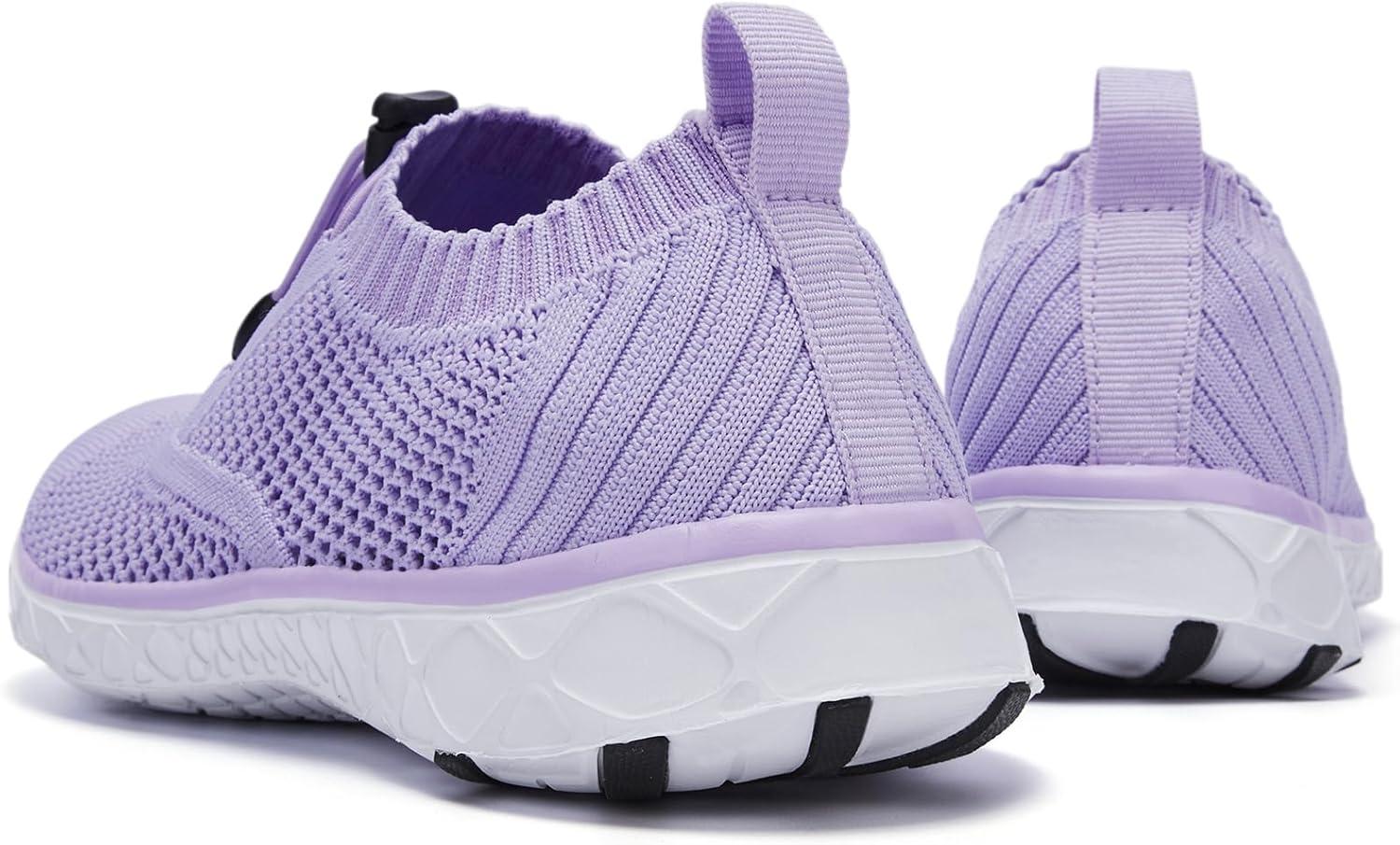 imageALEADER Womens Lightweight Aqua Water Shoes Slipon Quick Drying Swim ShoesLight Purple