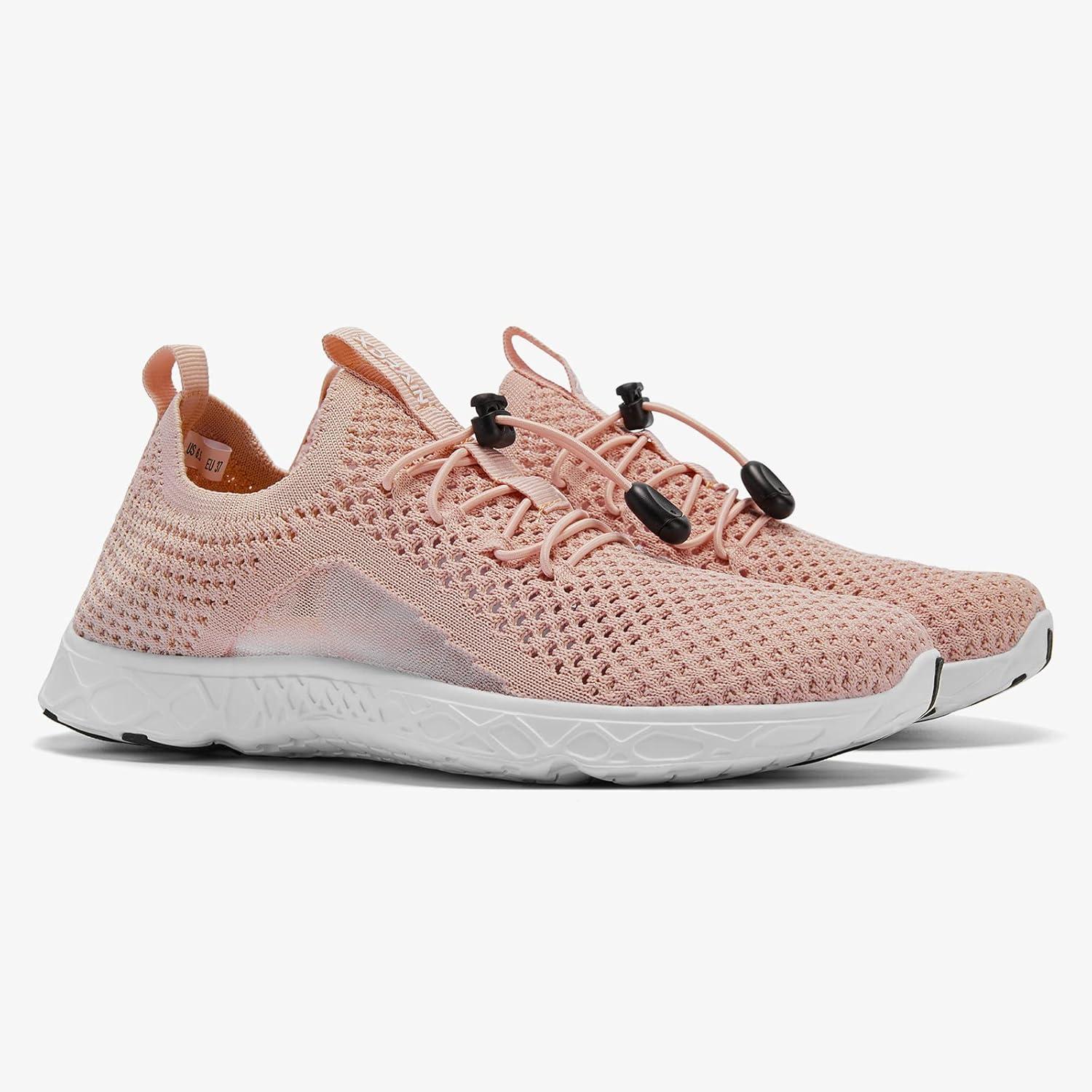 imageALEADER Xdrain Womens Water Shoes Mesh Slip On Aqua Shoes for Beach Swimming Travel ampamp TennisLight Pink