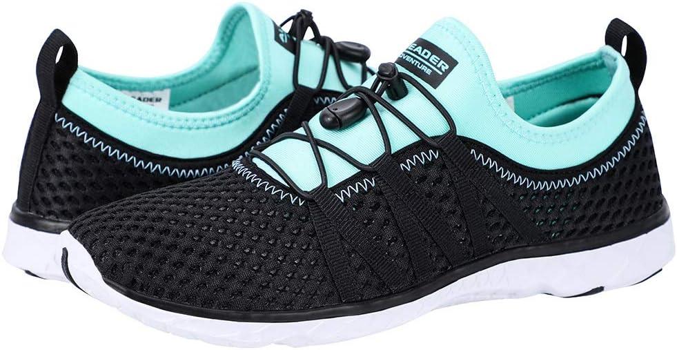 imageAleader Womens Mesh Slip On Water ShoesBlackCyanBlue