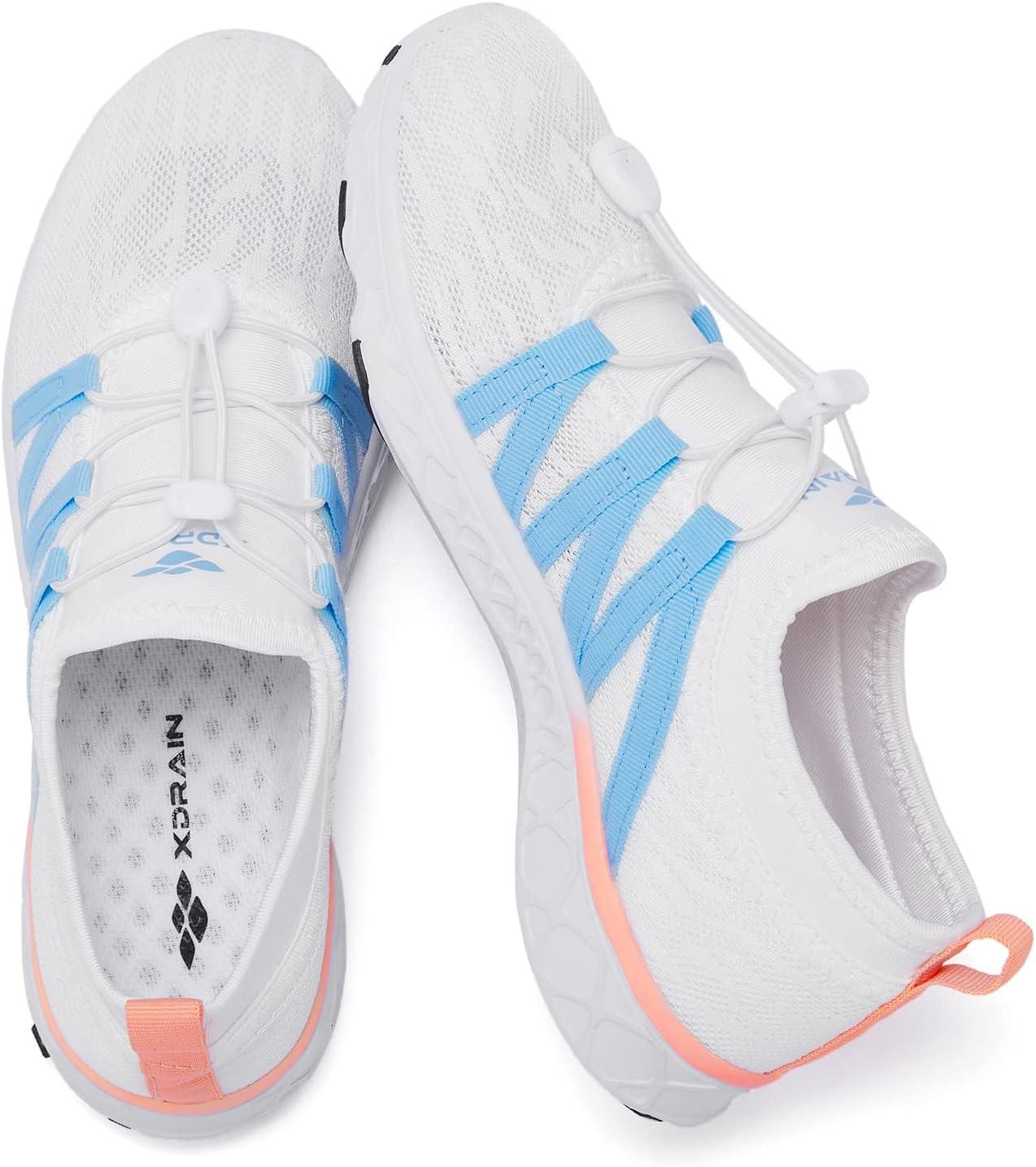 imageAleader Womens Mesh Slip On Water ShoesWhiteBlue