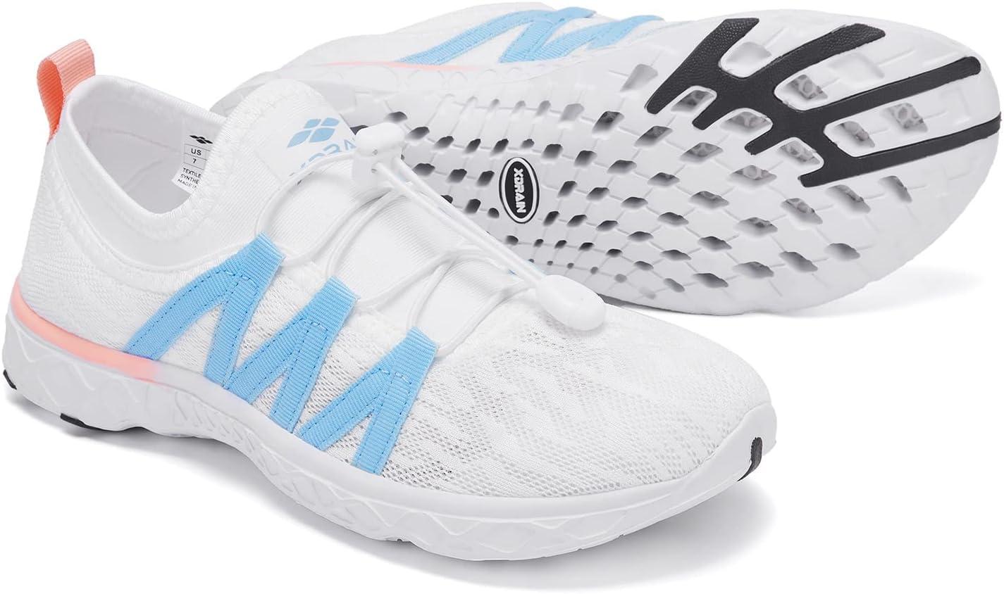 imageAleader Womens Mesh Slip On Water ShoesWhiteBlue