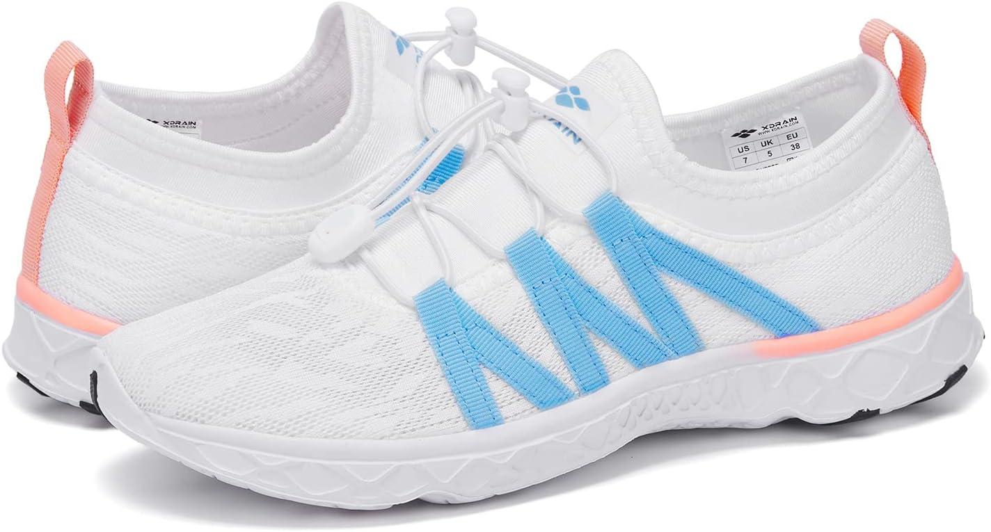 imageAleader Womens Mesh Slip On Water ShoesWhiteBlue