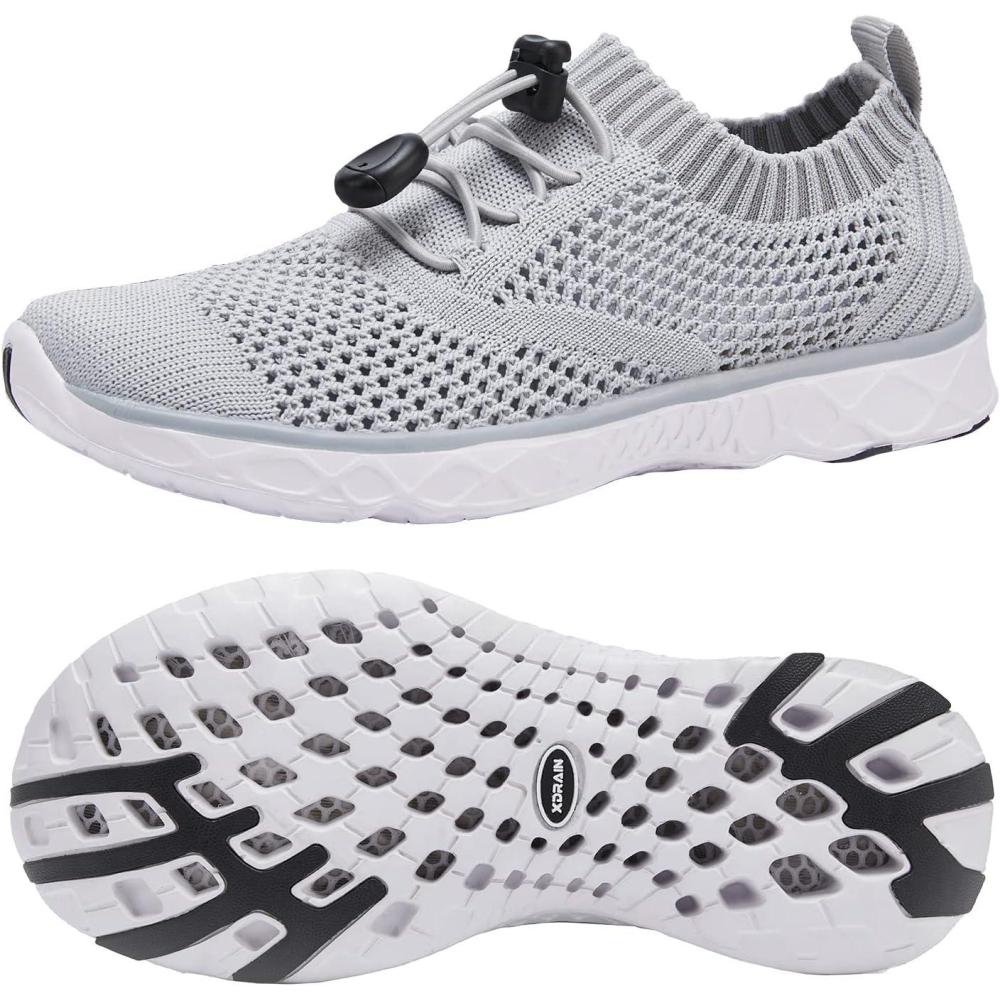 imageALEADER Kids Slipon Quick Dry Water Shoes ToddlerLittle KidBig KidLight Gray