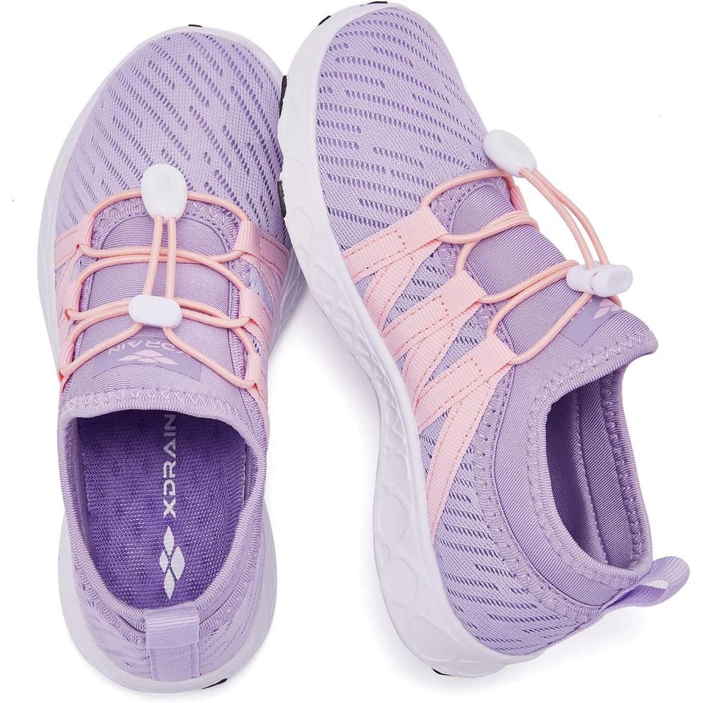imageALEADER Kids Slipon Quick Dry Water Shoes ToddlerLittle KidBig KidPurplePink