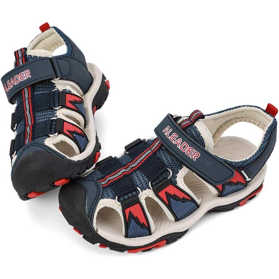 imageALEADER Kids Youth Sport Water Hiking Sandals ToddlerLittle KidBig KidNavy