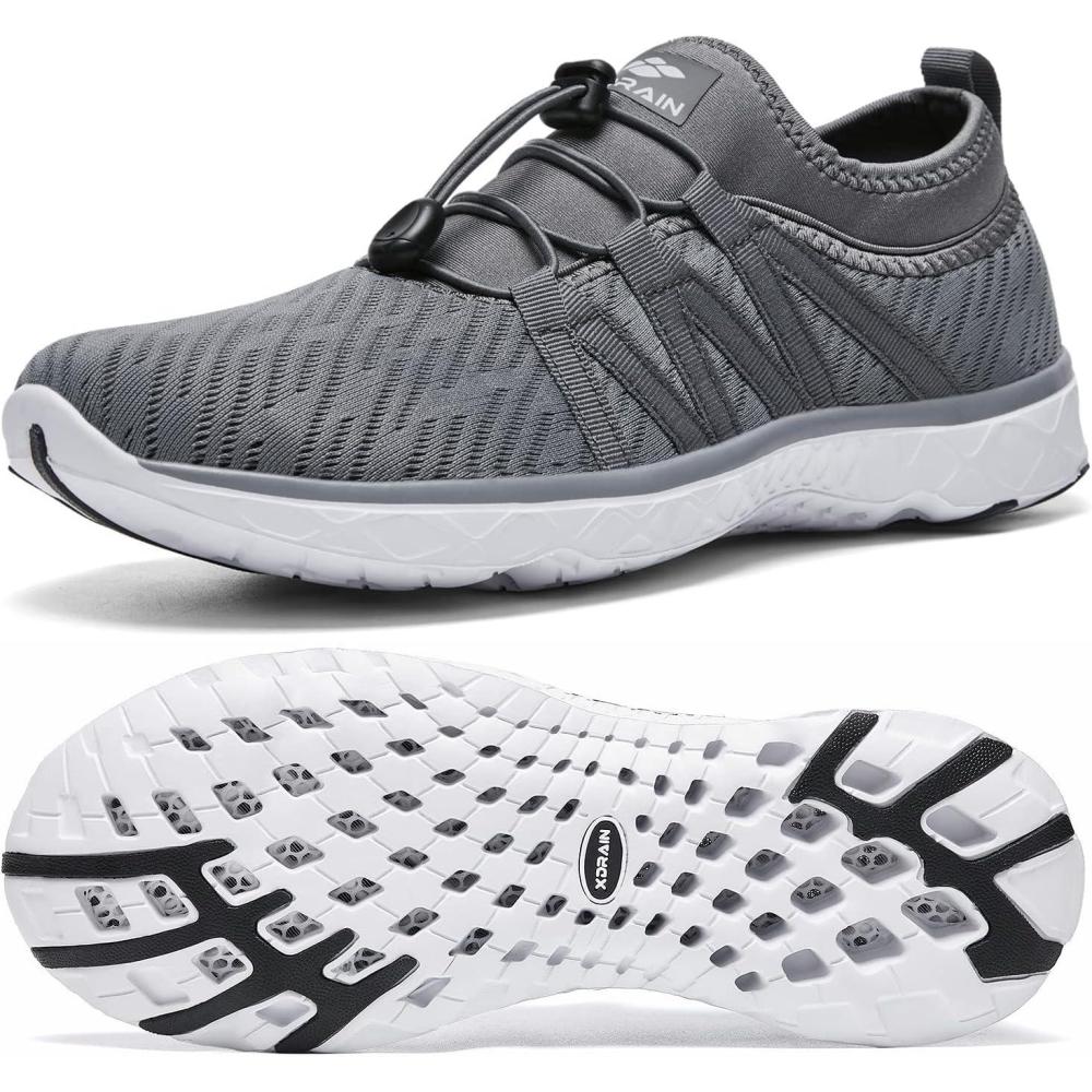 imageALEADER Mens Quick Drying Aqua Water Shoes1Dark Gray