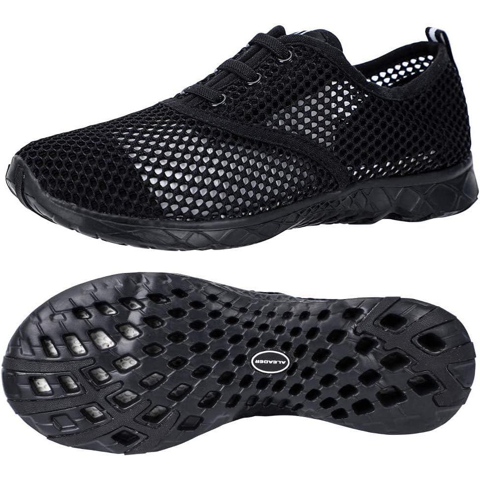 imageALEADER Mens Quick Drying Aqua Water ShoesBlackBlack
