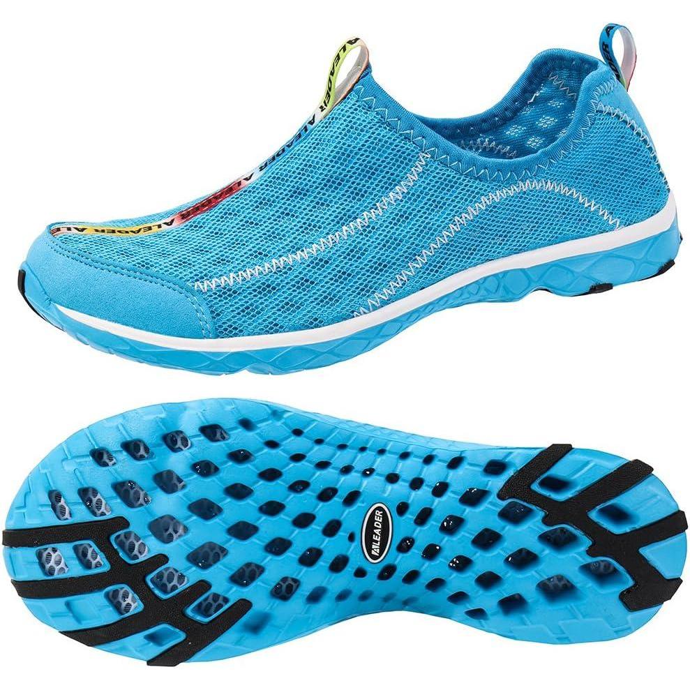 imageALEADER Mens Quick Drying Aqua Water ShoesBlue