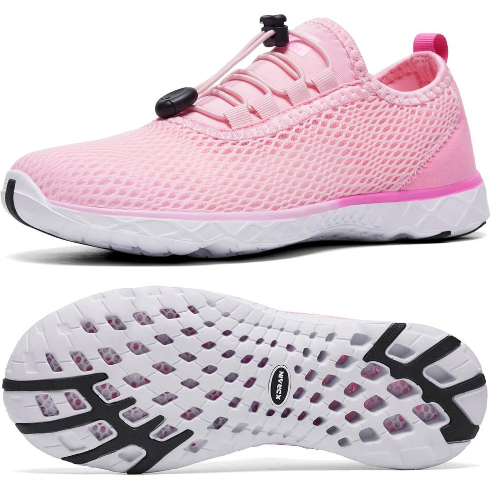 imageALEADER Womens Stylish Water Shoes QuickDry Xdrain Water Sneakers Lightweight ampamp Comfort FootedLight Pink