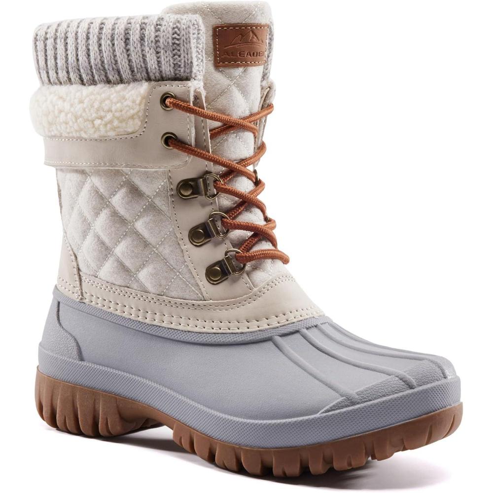 imageALEADER Womens Winter Snow Boots Waterproof Shell Duck BootsBeige