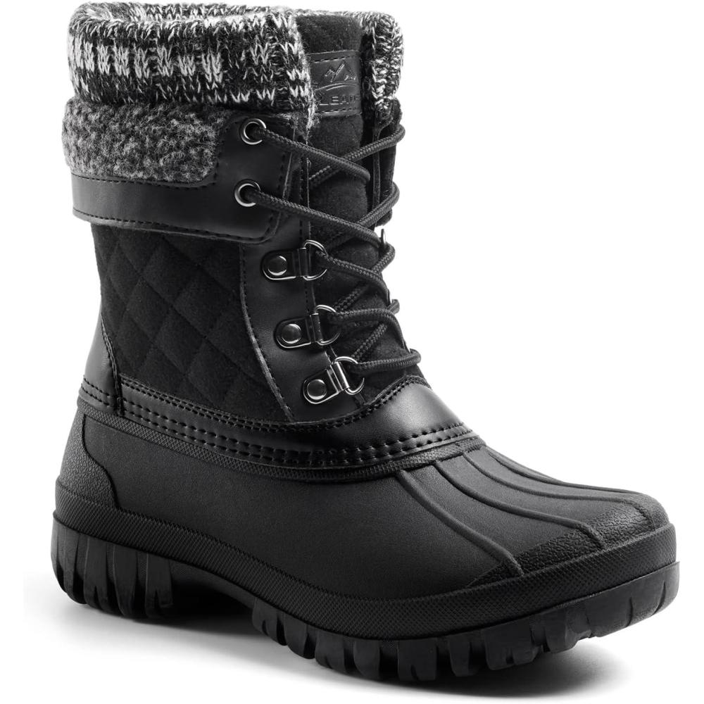 imageALEADER Womens Winter Snow Boots Waterproof Shell Duck BootsBlack