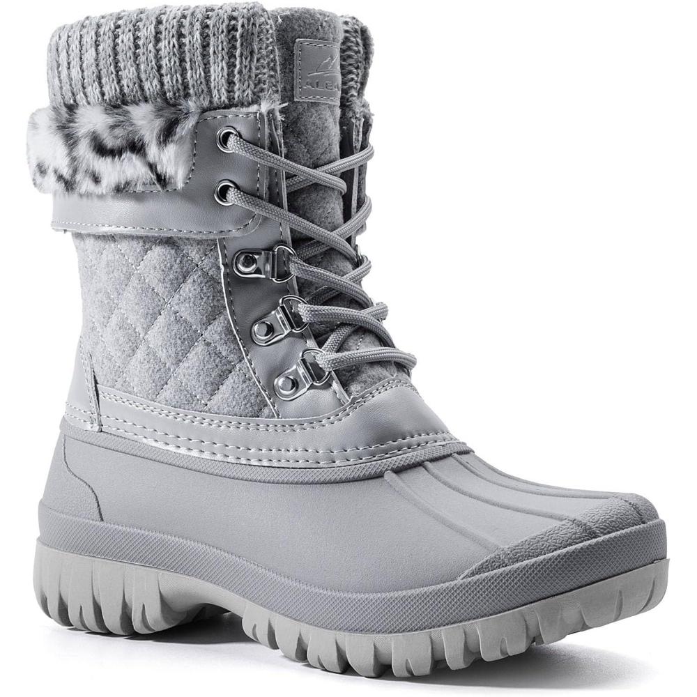 imageALEADER Womens Winter Snow Boots  Waterproof Shell  Duck BootsGrey