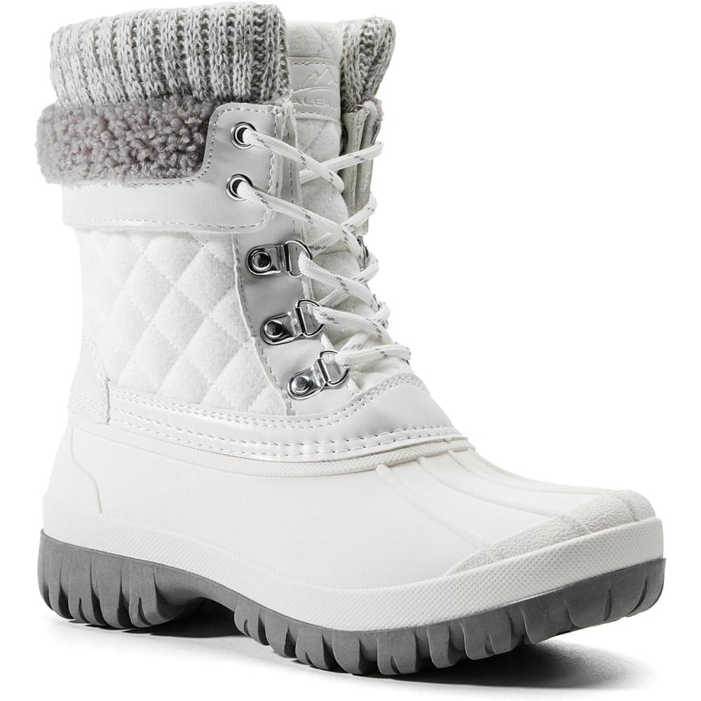 imageALEADER Womens Winter Snow Boots  Waterproof Shell  Duck BootsWhite