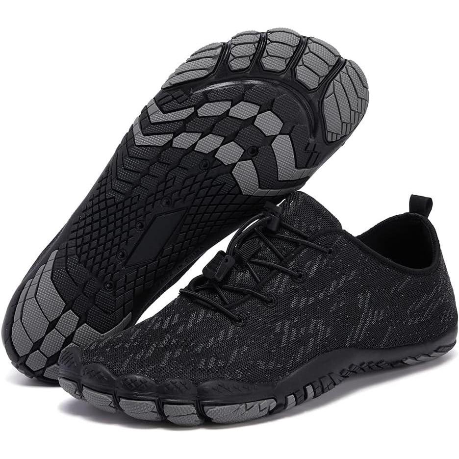 imageHIITAVE Men Barefoot Water Shoes Beach Aqua Socks Quick Dry for Outdoor Sport Hiking Swiming SurfingBlack