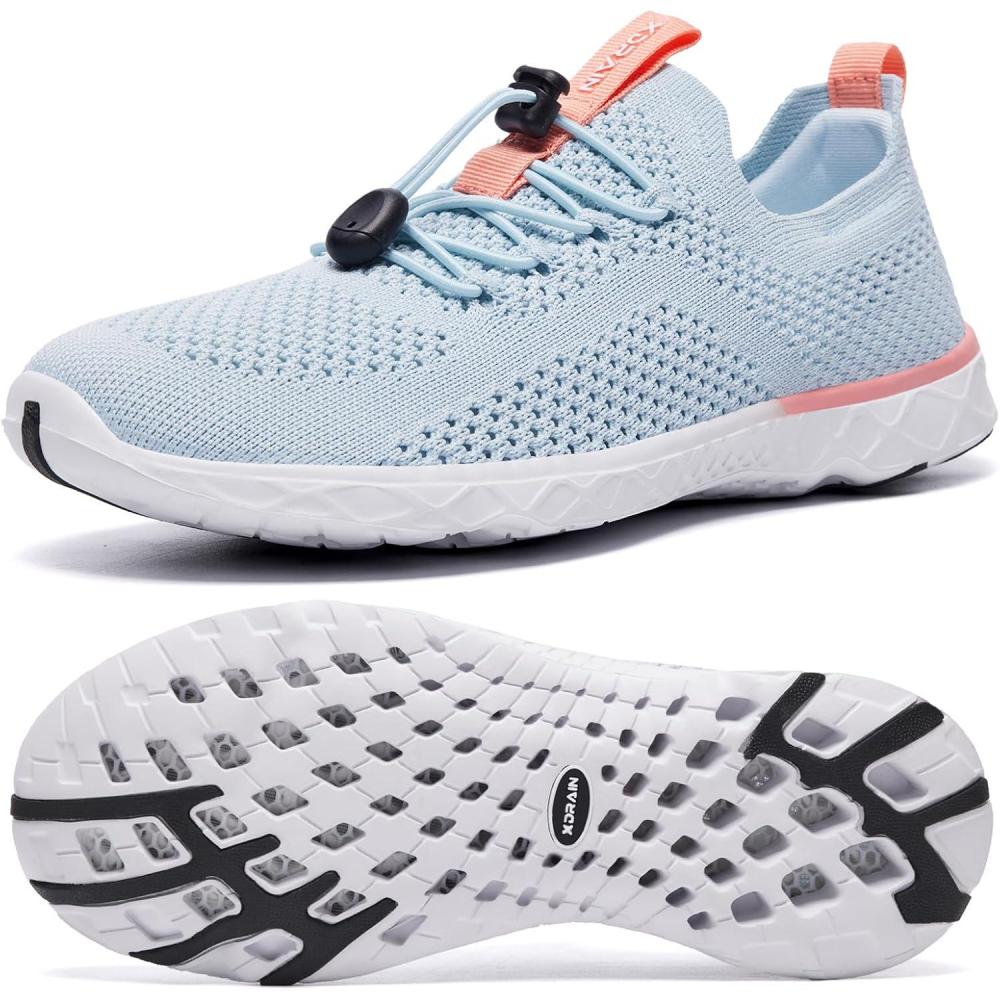 imageKOLILI Womens Stylish Water Shoes Tennis Walking Shoes with Arch Support Best for Water Sports Travel ampamp WalkLight Blue