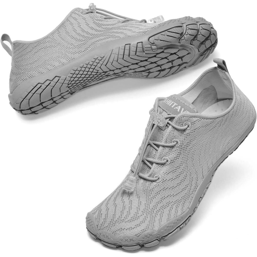 imagehiitave Womens Water Shoes Quick Dry Barefoot for Swim Diving Surf Aqua Sports Pool Beach Walking YogaLightGray