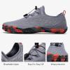 ALEADER Barefoot Water Shoes Men Non Slip Swim Beach Shoes for Hiking Walking River(Dark Grey/Orange)