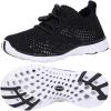 ALEADER Kid’s Slip-on Quick Dry Water Shoes (Toddler/Little Kid/Big Kid)(Black/White/Knit)