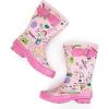 ALEADER Kids Waterproof Rubber Rain Boots for Girls, Boys & Toddlers with Fun Prints & Handles
