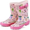 ALEADER Kids Waterproof Rubber Rain Boots for Girls, Boys & Toddlers with Fun Prints & Handles