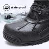 ALEADER Men’s Waterproof Winter Snow Boots Thinsulate(Black Canvas/02)