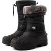 ALEADER Men’s Winter Waterproof Insulated Shell Warm Inner Comfortable Outdoor Snow Boots(Black/Buckle)