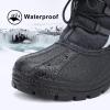 ALEADER Men’s Winter Waterproof Insulated Shell Warm Inner Comfortable Outdoor Snow Boots(Black/Elastic Lace)