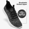 ALEADER Walking Shoes for Women Slip on Running Lightweight Comfortable Gym Shoes(A Black/Grey)