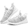 ALEADER Walking Shoes for Women Slip on Running Lightweight Comfortable Gym Shoes(A White/Gray)