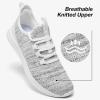 ALEADER Walking Shoes for Women Slip on Running Lightweight Comfortable Gym Shoes(A White/Gray)