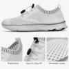 ALEADER Women’s Lightweight Aqua Water Shoes Slip-on Quick Drying Swim Shoes(B/White/Gray)