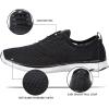 ALEADER Women’s Lightweight Aqua Water Shoes Slip-on Quick Drying Swim Shoes(D/Black (Stylish))