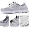 ALEADER Women’s Lightweight Aqua Water Shoes Slip-on Quick Drying Swim Shoes(Light Gray)