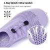 ALEADER Women’s Lightweight Aqua Water Shoes Slip-on Quick Drying Swim Shoes(Light Purple)