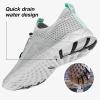 ALEADER Xdrain Women’s Water Shoes Mesh Slip On Aqua Shoes for Beach, Swimming, Travel & Tennis(Light Gray/Aqua)