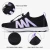 Aleader Women’s Mesh Slip On Water Shoes(Black/Lavender)