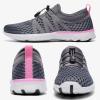Aleader Women’s Mesh Slip On Water Shoes(Dark Gray/Fushia)